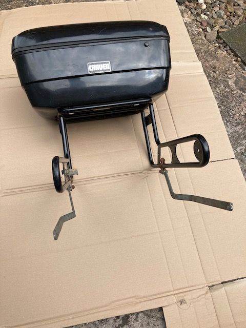 Classic Craven carrier c/w with carrier to footrest support brackets and genuine Craven top box. 