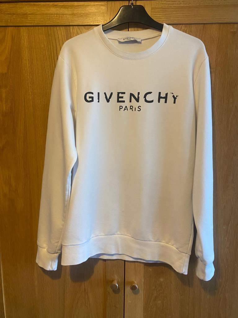 Men’s Givenchy distressed logo long sleeve sweater size small