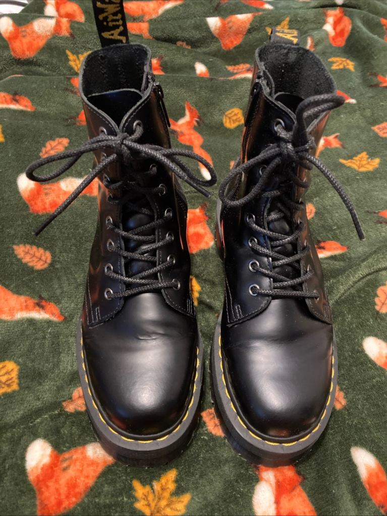 Dr Martens Jadon Smooth Platform Leather Zip Boots Size Uk 7 Worn 2-3 times