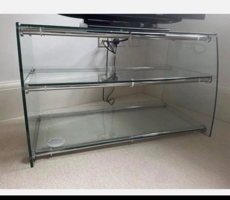 Alphason High Quality Heavy Glass Large TV Stand/Display Unit 93cms