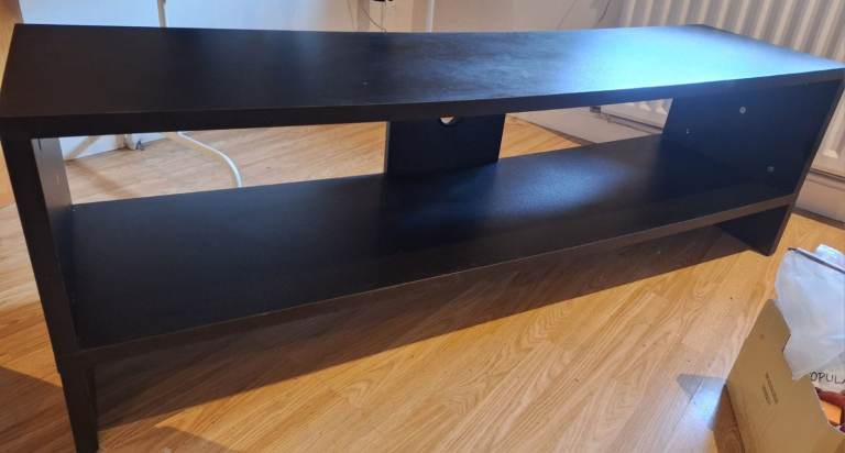 Black TV Stand / Media Unit with Storage Shelf