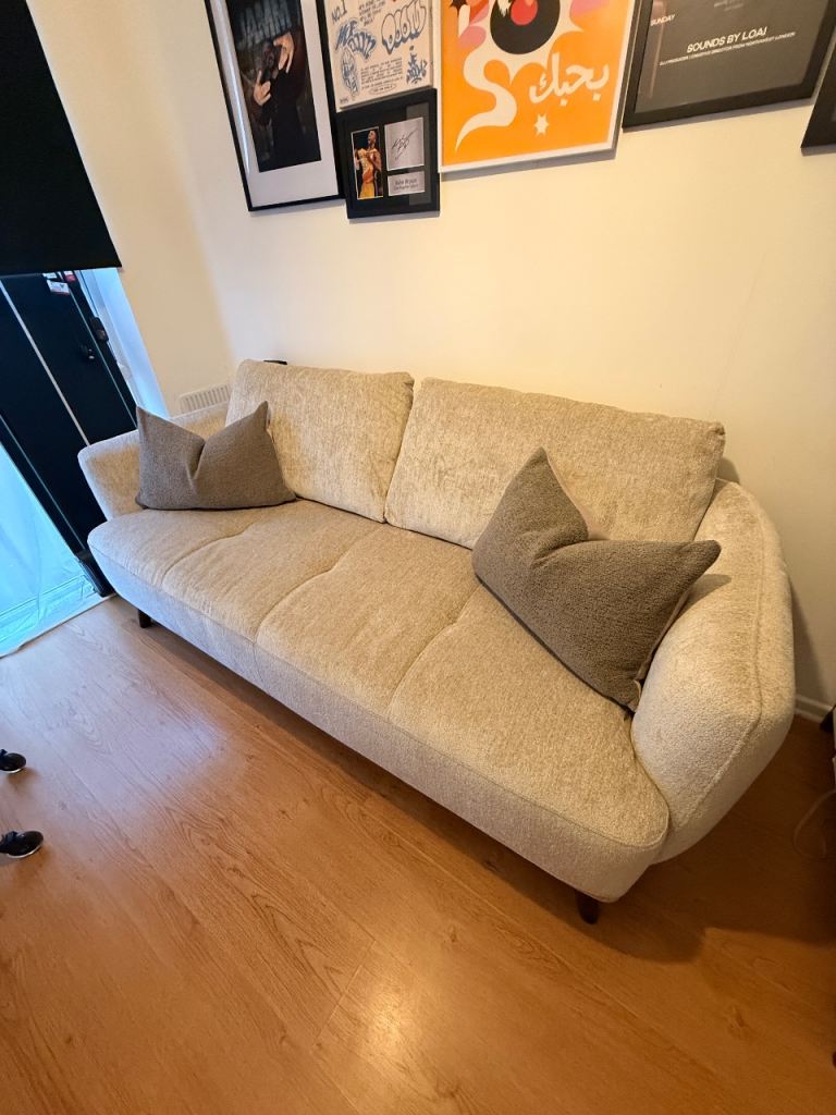 3 Seater Chenille Sofa - New