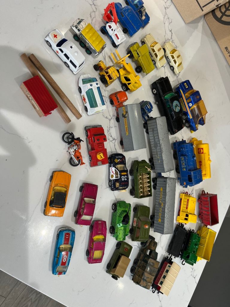 Assorted Old Toy Cars & Trains