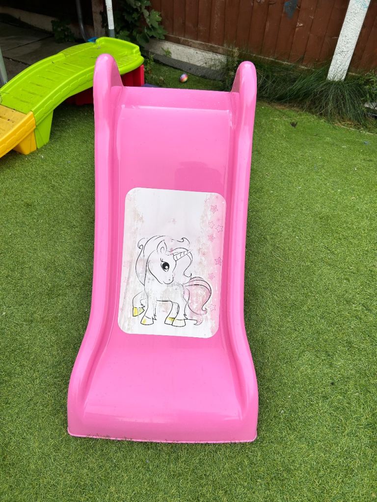 Pink Kids Slide with Unicorn Design – Good Condition