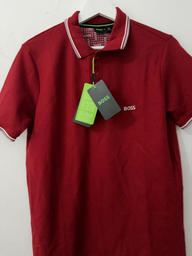 BOSS Paddy Pro Polo Shirt - Red, Size S, Brand New with Tags