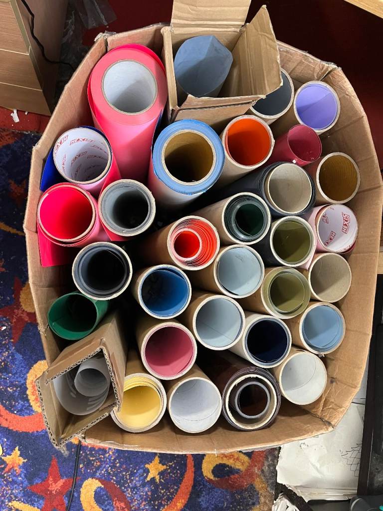 Large Box of Heat Transfer Vinyl Rolls 