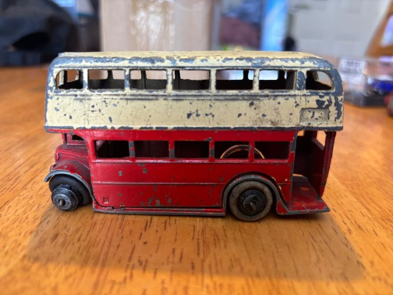 Vintage Dinky Toys Double Decker Bus - Red and Cream