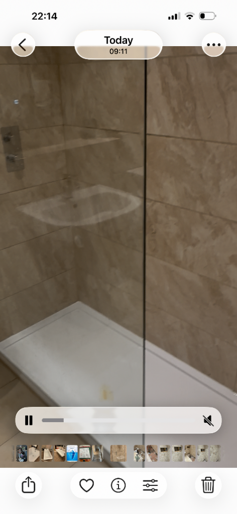 Large 10mm clear glass walk in shower panel 118cm x 184cm