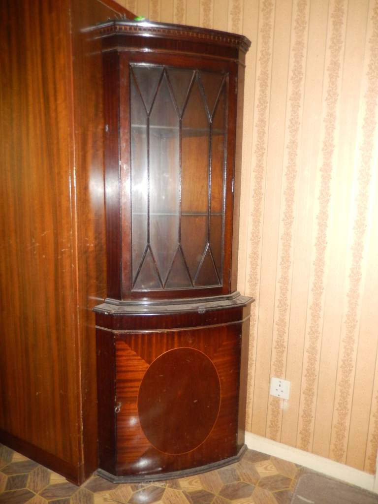 Corner display cabinet.