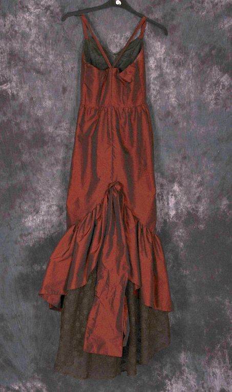 Burgundy party bustle style dress