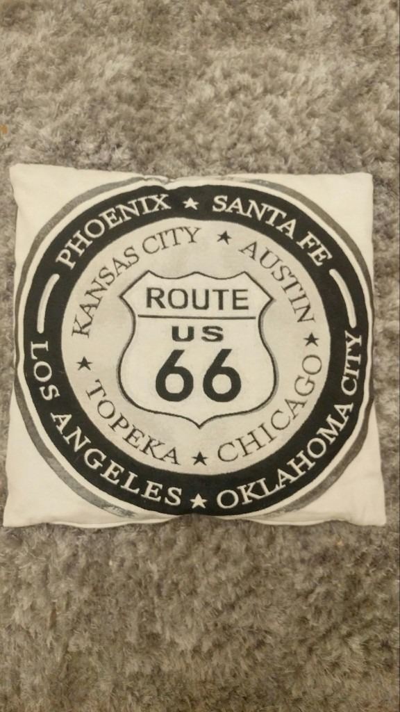 Route 66 cushion retro vintage soft furnishings house home flat bungalow apartment