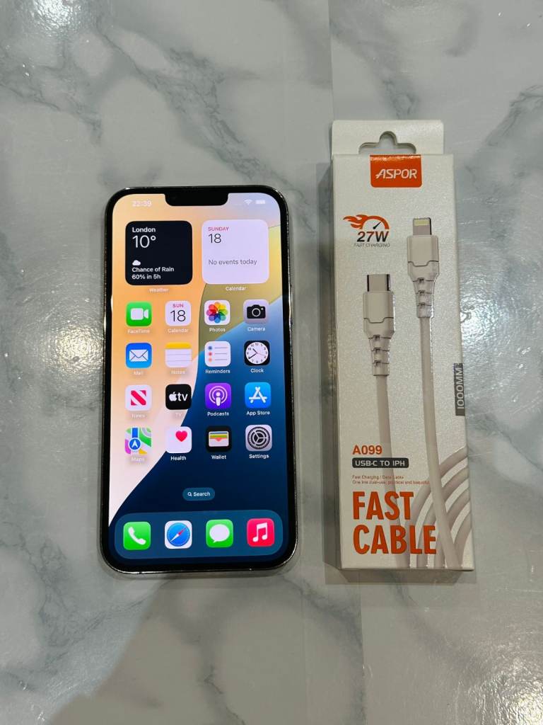 Apple iPhone 13 Pro Max 256 GB BH 100% Gold Unlocked Excellent - iOS 18