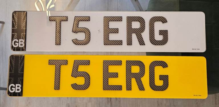 Private plate T5 ERG, VW camper, campervan 