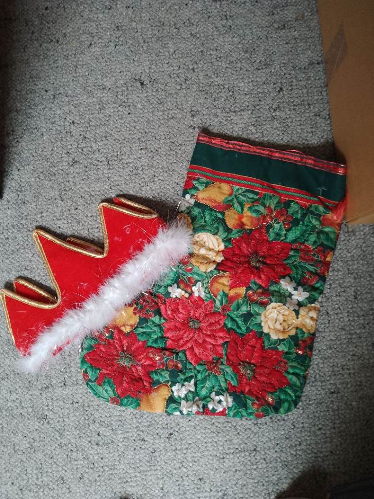 Christmas Stocking and Crown.