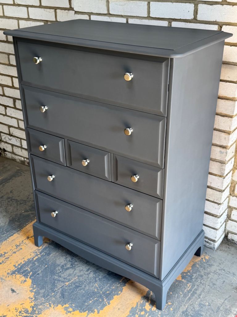 Stag 7 drawer chest hand painted in Frenchic Smudge with satin nickel handles FREE local delivery 🚚