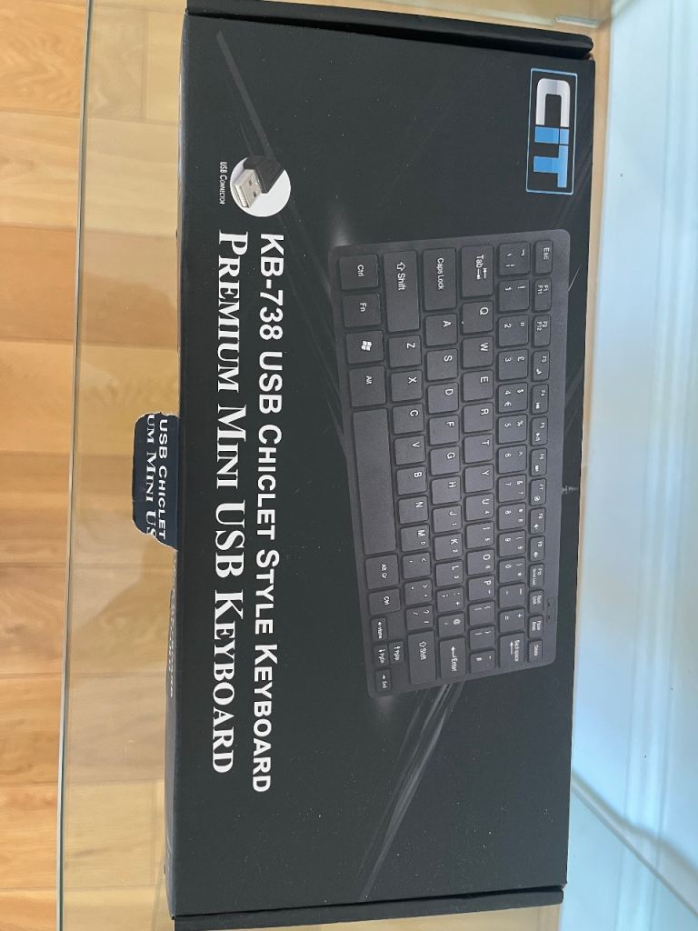 New CIT KB-738 Premium Mini USB Chiclet Style Keyboard