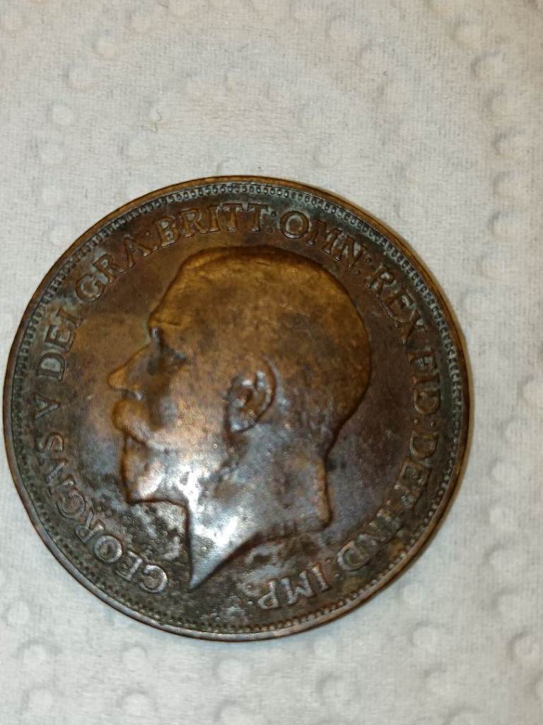 1917 Great Britain King George V One Penny coin