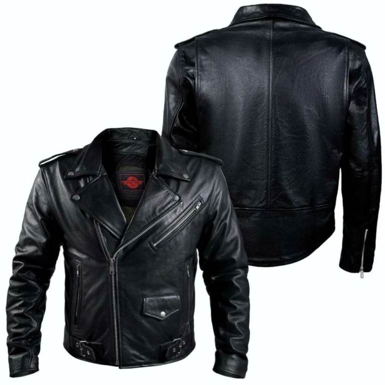 Premium Quality Leather Brando Motorbike Jacket , Biker Jacket UK ...