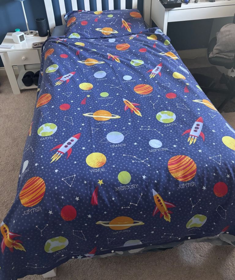 Dunelm kids space themed bedroom 