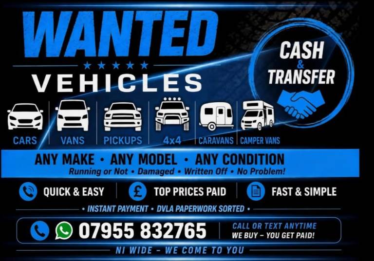 All types of vehicles wanted 