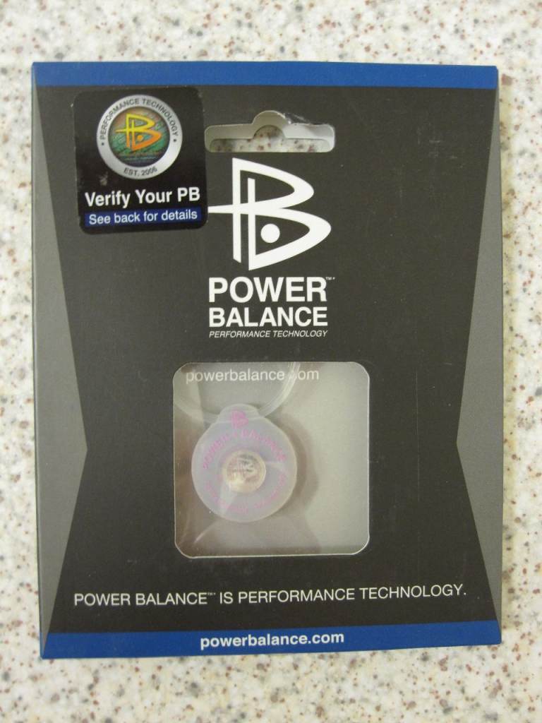 PowerBalance Silicone Pendant (Clear with Fuchsia Writing)
