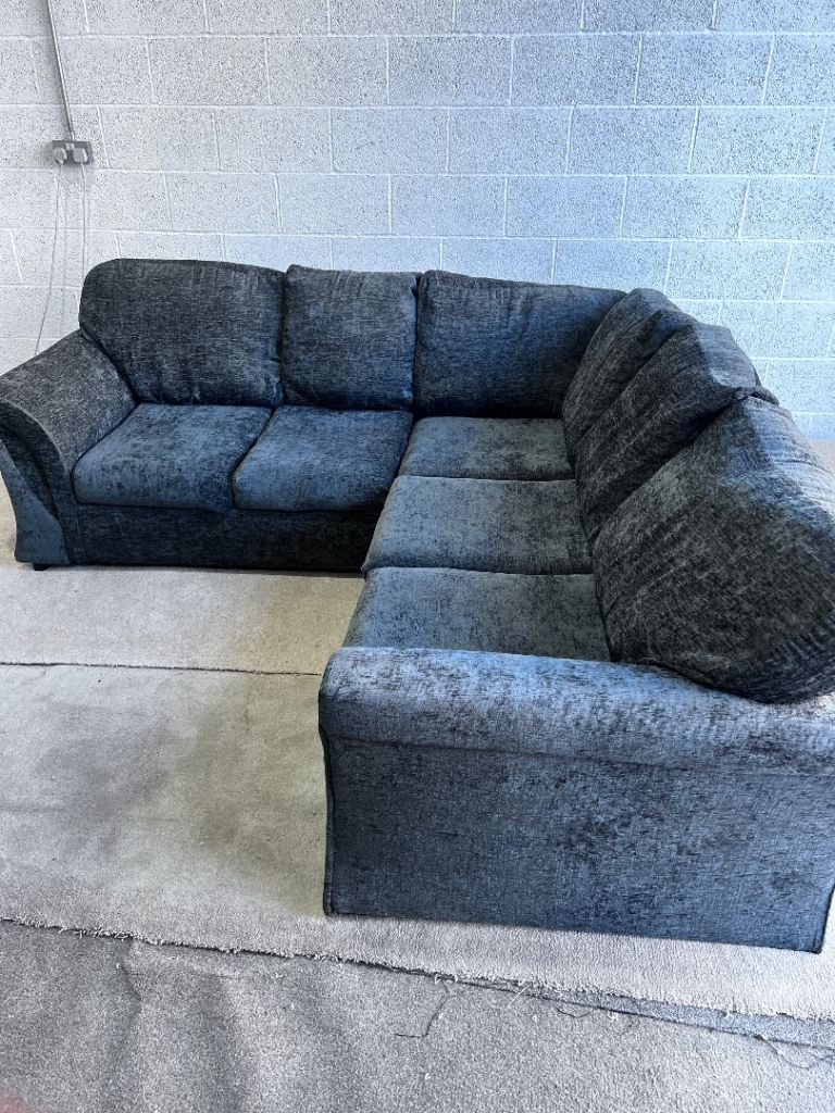Dark Grey Fabric Corner Sofa - Good Condition