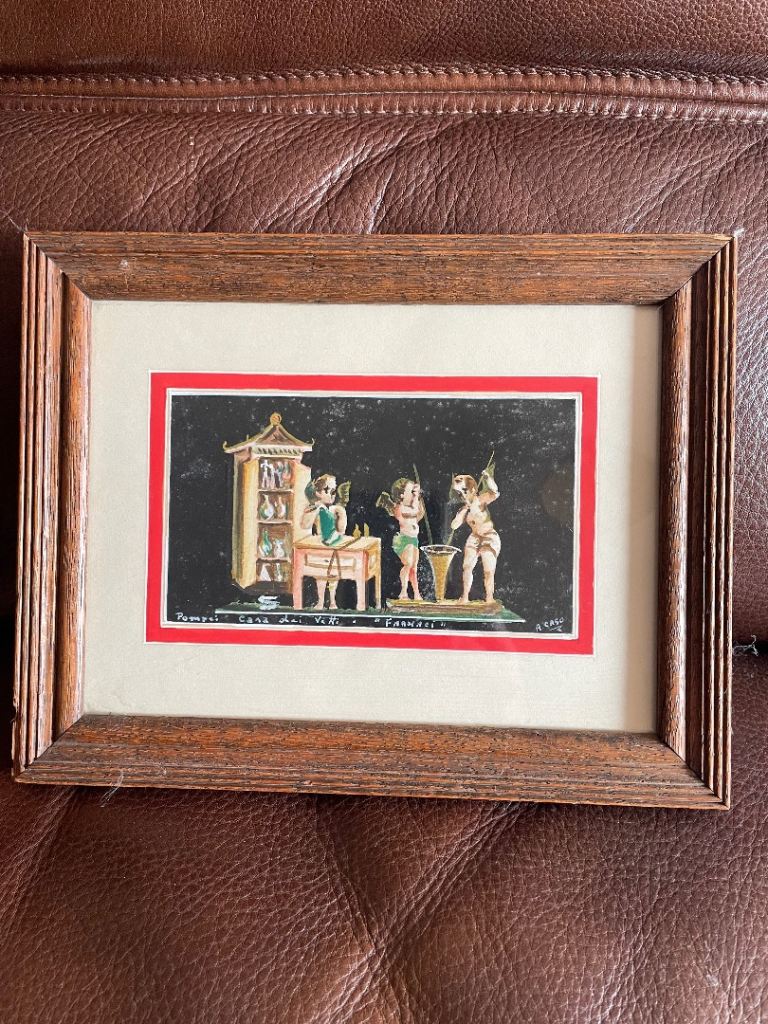 Antique signed Italian watercolour 