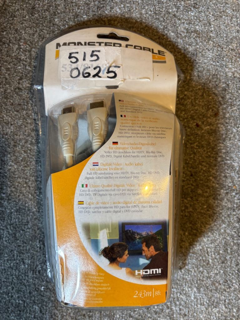 Monster 8FT HDMI Cable Brand New in Box 