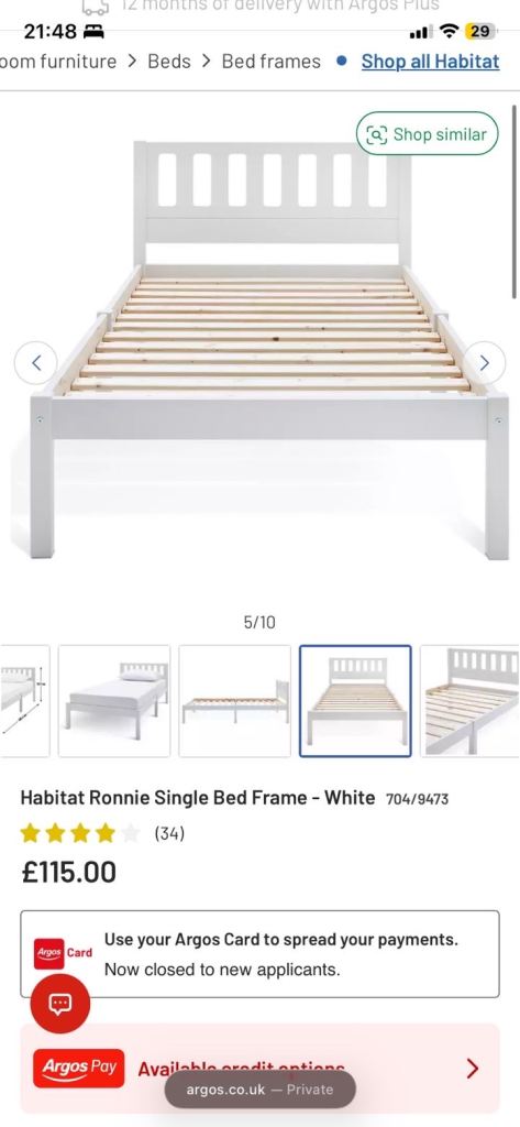 Single bed and mattress slept in a handful times but Brand new bought 2 weeks ago . 