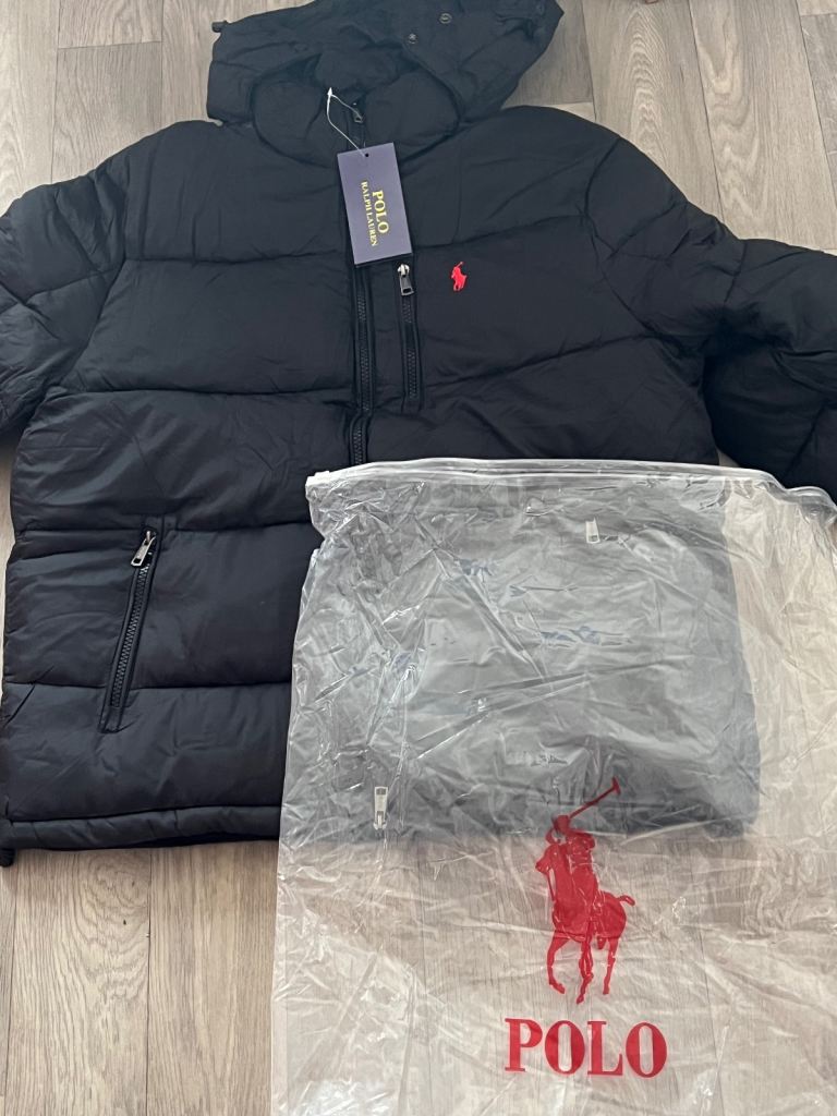 Polo Ralph Lauren Black Puffer Jacket – Brand New with Tags