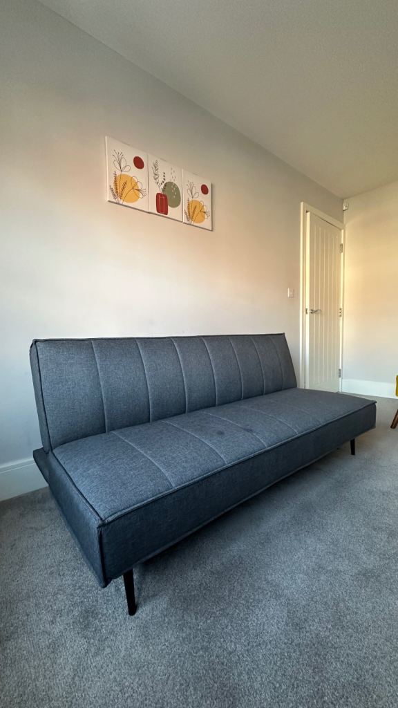 Stylish Grey Fabric Sofa Bed - Good Condition