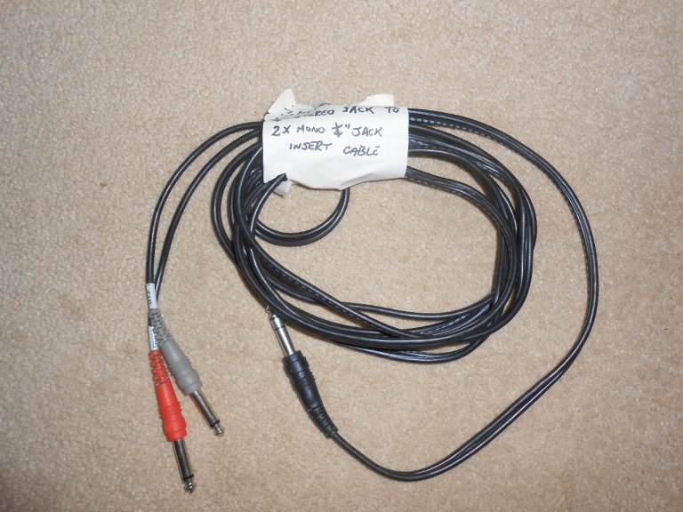 3M 1/4" STEREO JACK TO 2X MONO 1/4" JACK INSERT CABLE