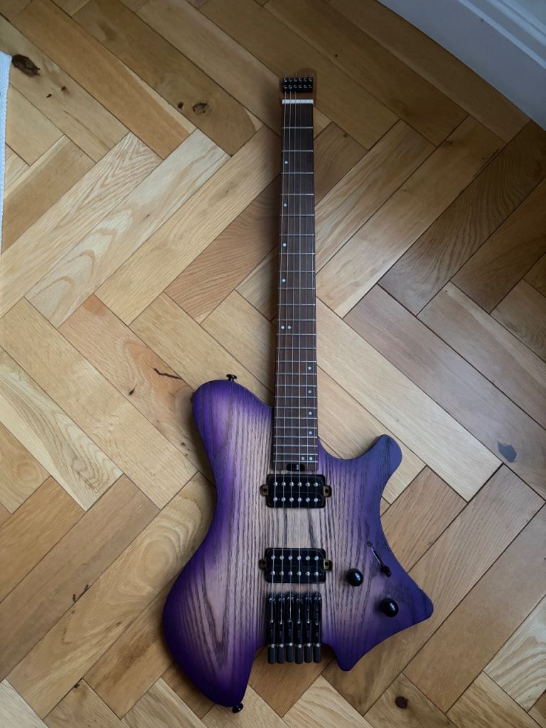 Headless Acepro Electric Guitar – Purple, Good Condition