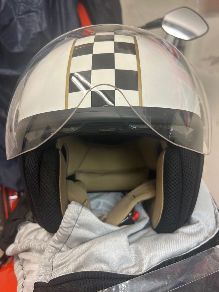 As new Premier open face helmet, 2 visors Medium 