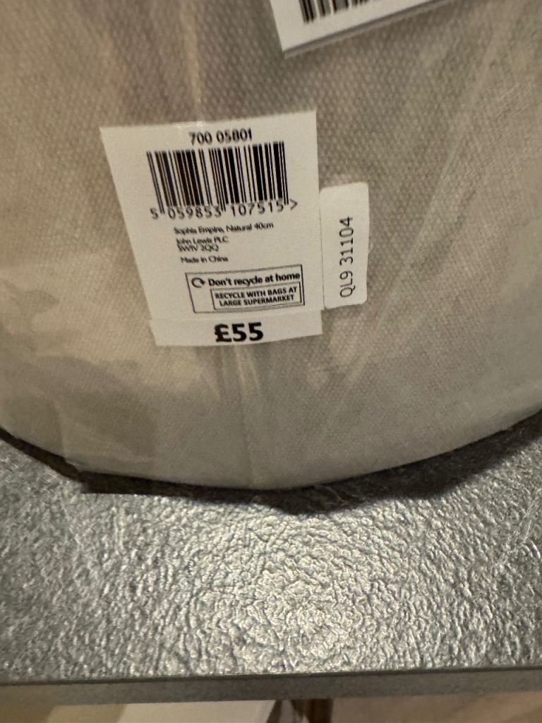 John Lewis Sophia  empire 40 cm linen light shade