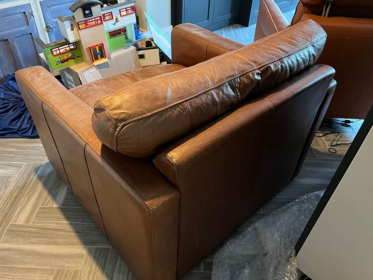 Single aniline leather armchair/love chair