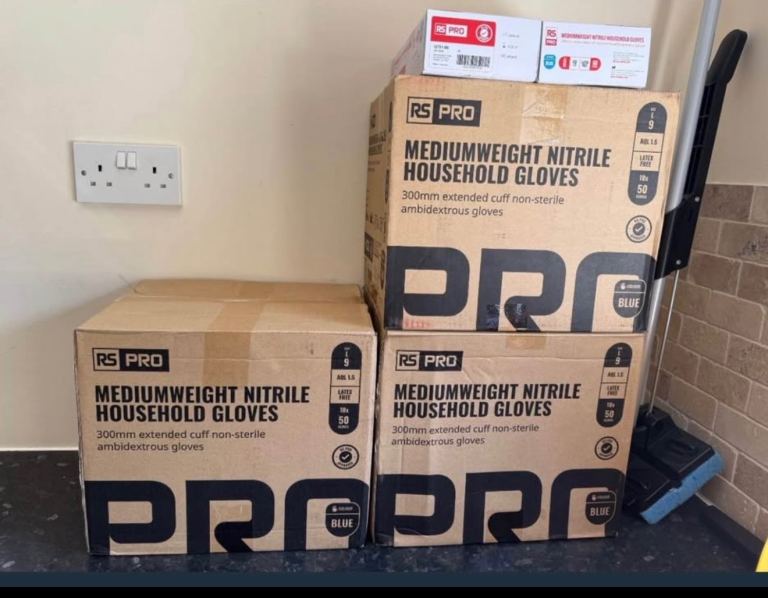 RS PRO Mediumweight Nitrile Household Gloves - New, Boxed