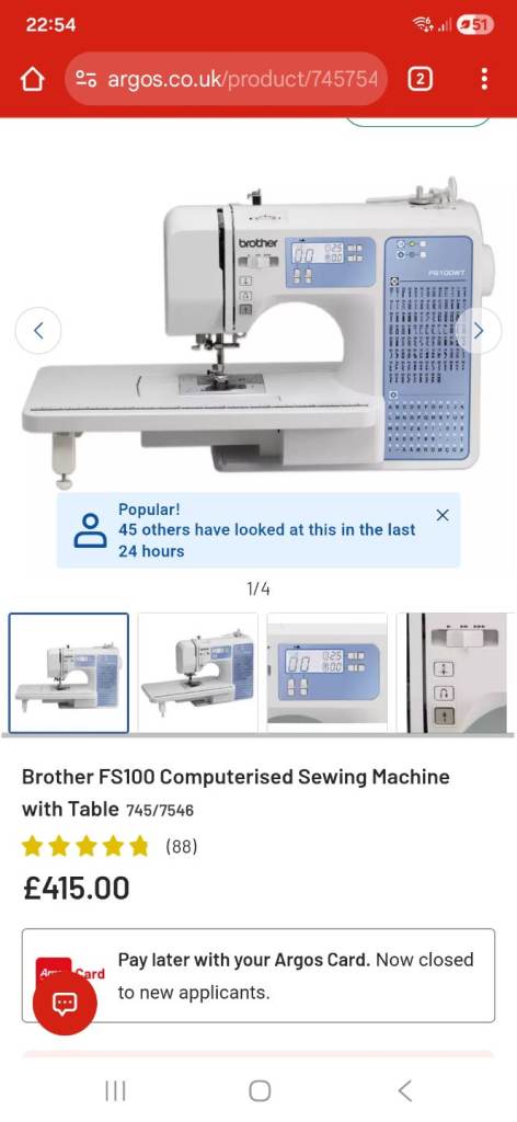 Brother FS100 Computerised Sewing Machine