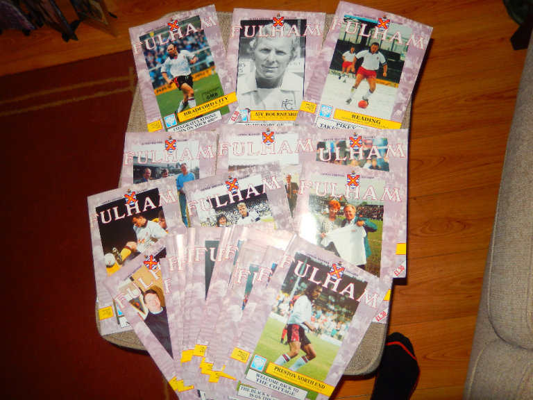 FULHAM FC HOME PROGRAMMES SEASON 1996/97 COMPLETE