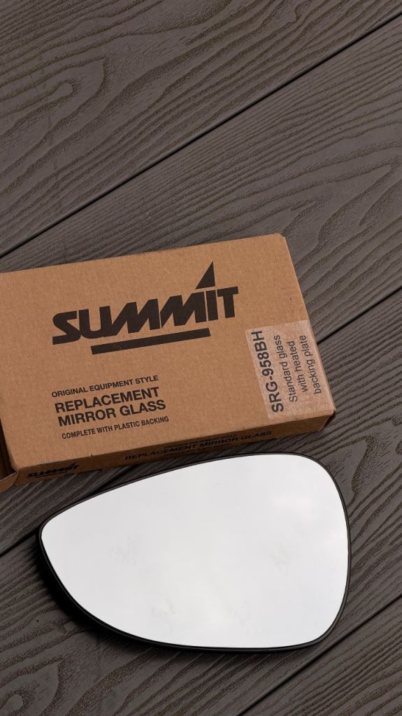 Heated Back Plate Replacement Mirror Glass - Summit SRG-958BH - Fits Ford LHS