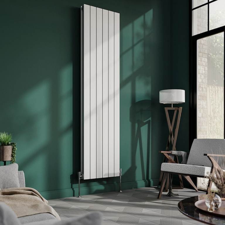 New 1800 x 550 Double Panel White Flat Vertical Radiator 