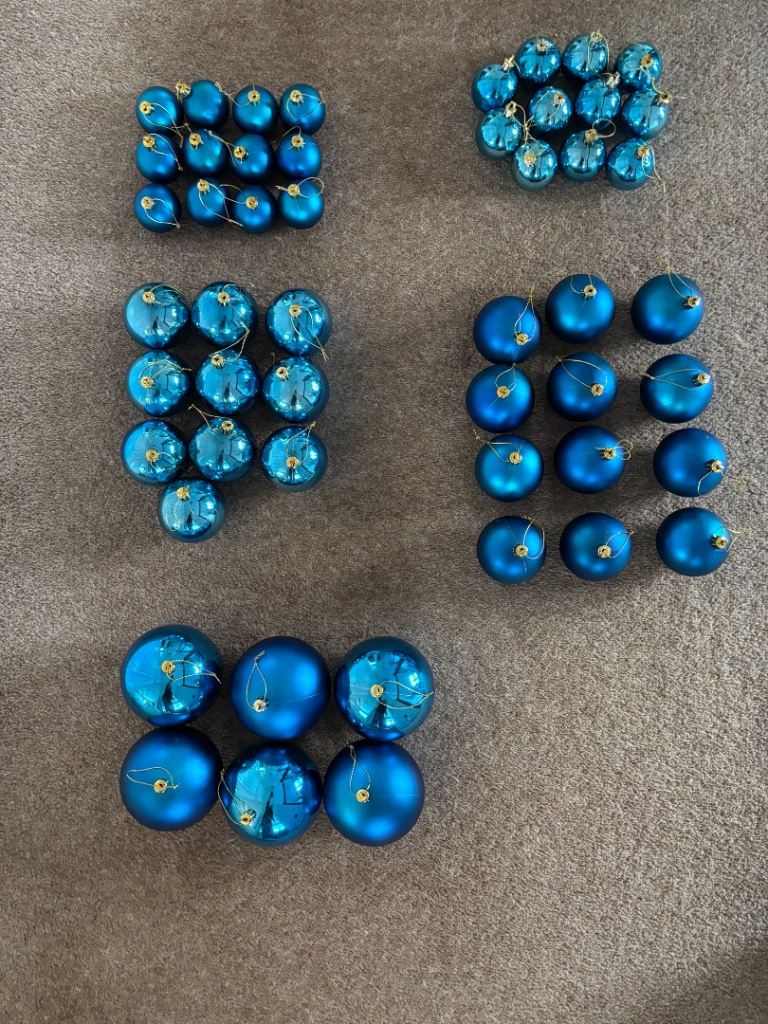 Blue Christmas tree Baubles
