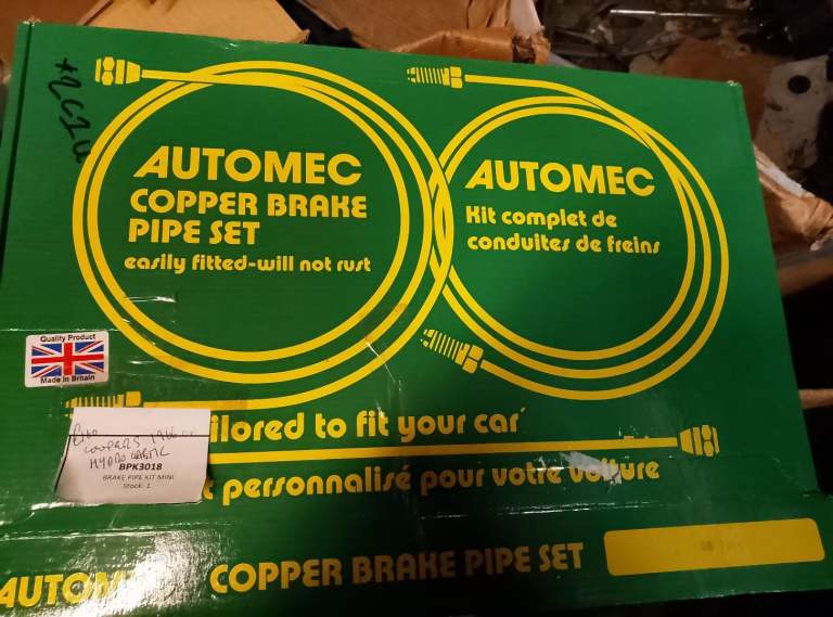 HYDROLASTIC COOPER S BRAKE PIPE KIT BY AUTOMEC HALF PRICE 