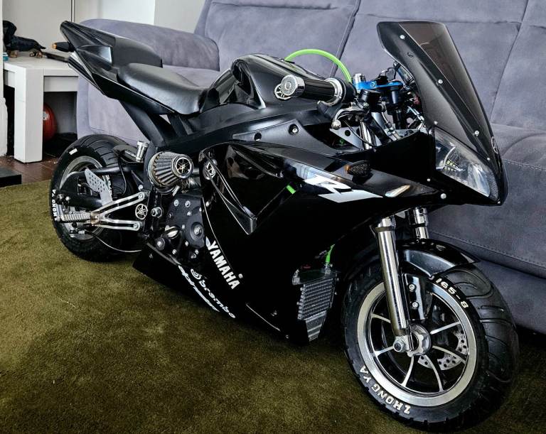  midi moto Yamaha YZF R1 replica black 4 stoke Super Pocket Motorbike 