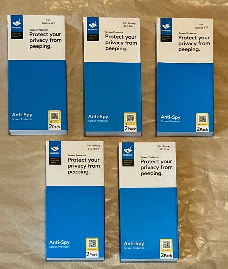 MOBDIK TPU Anti-Spy Privacy Screen Protector for Samsung Galaxy - Various Models ~ £1.00 each