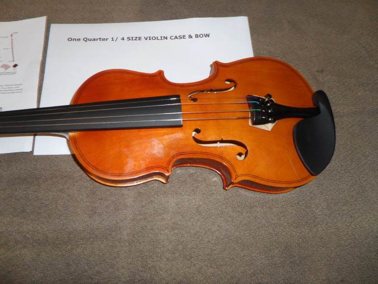 Violin – NEW One Quarter Size 1/4 Acoustic Violin Set with Case & Bow 