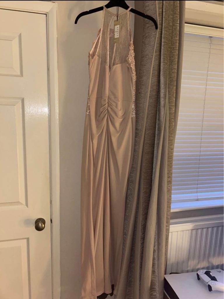 Size 10 prom/bridesmaid dress pink/nude 
