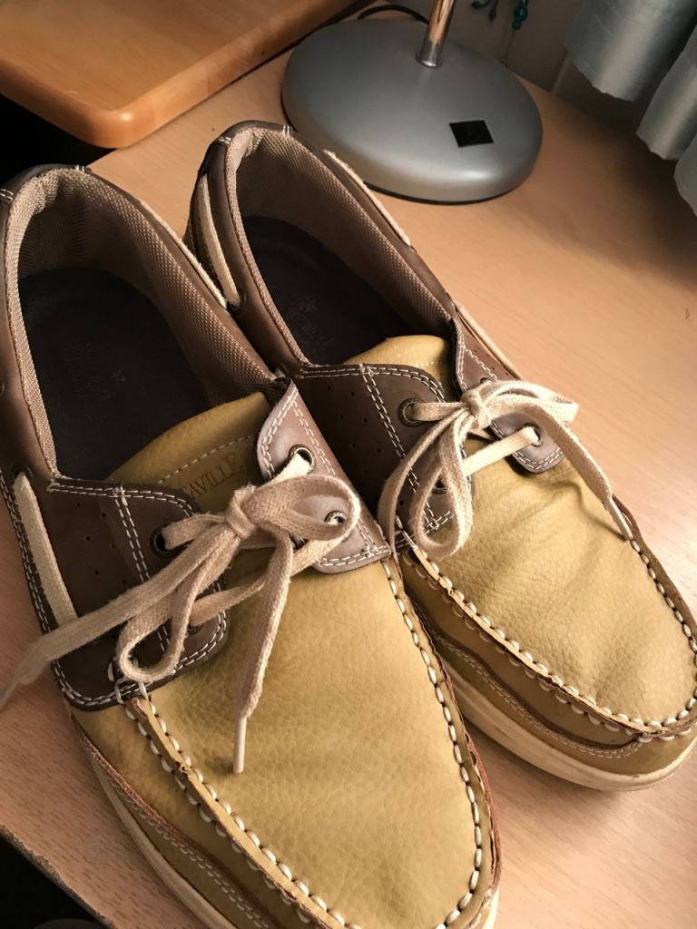 Margaritville,brown and tan boat shoes 