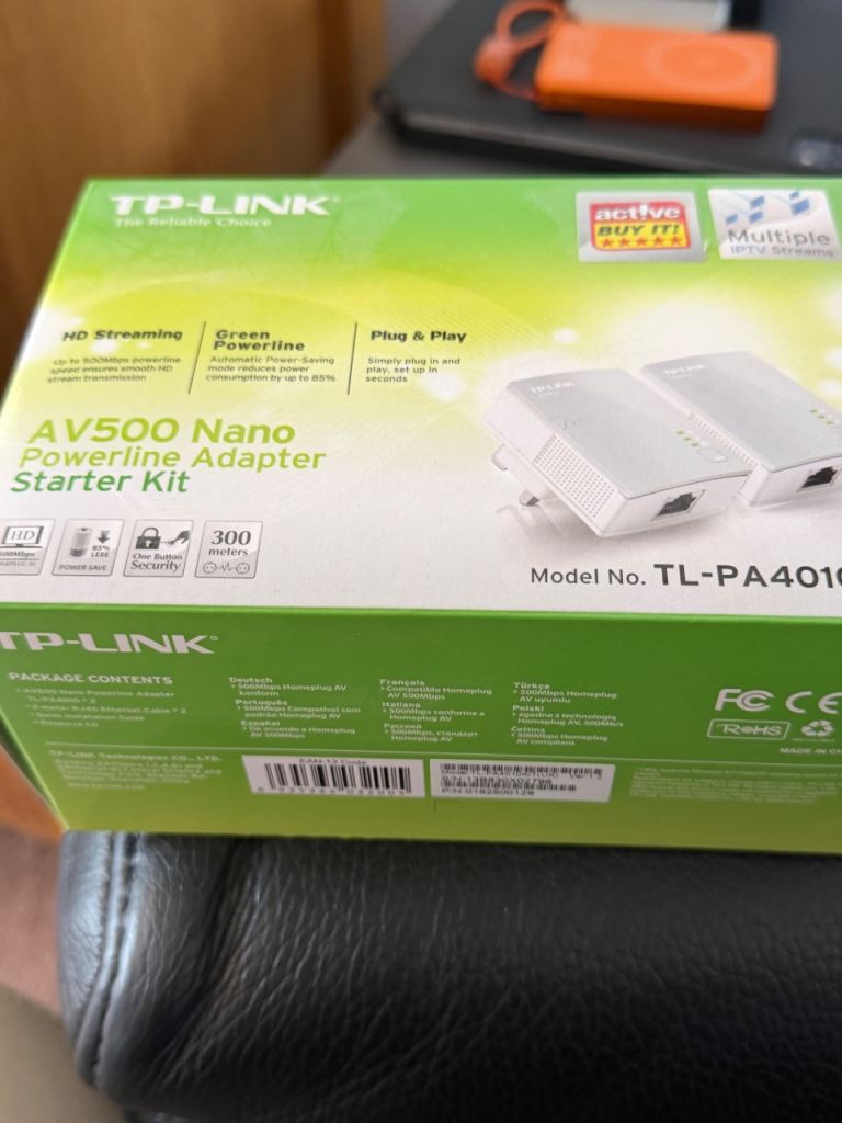 TP-Link AV500 Nano Powerline Adapter Starter Kit New