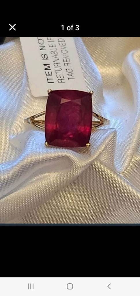 Womans Ring 9ct Gold 12X10 RUBY Ring Size M Solitaire Ruby NeW